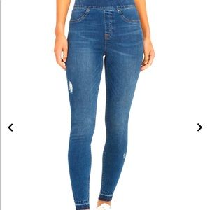 SPANX Distressed ankle skinny jeans